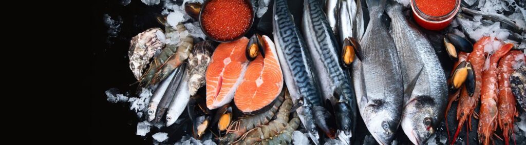 Fisk och skaldjur i vårt sortiment